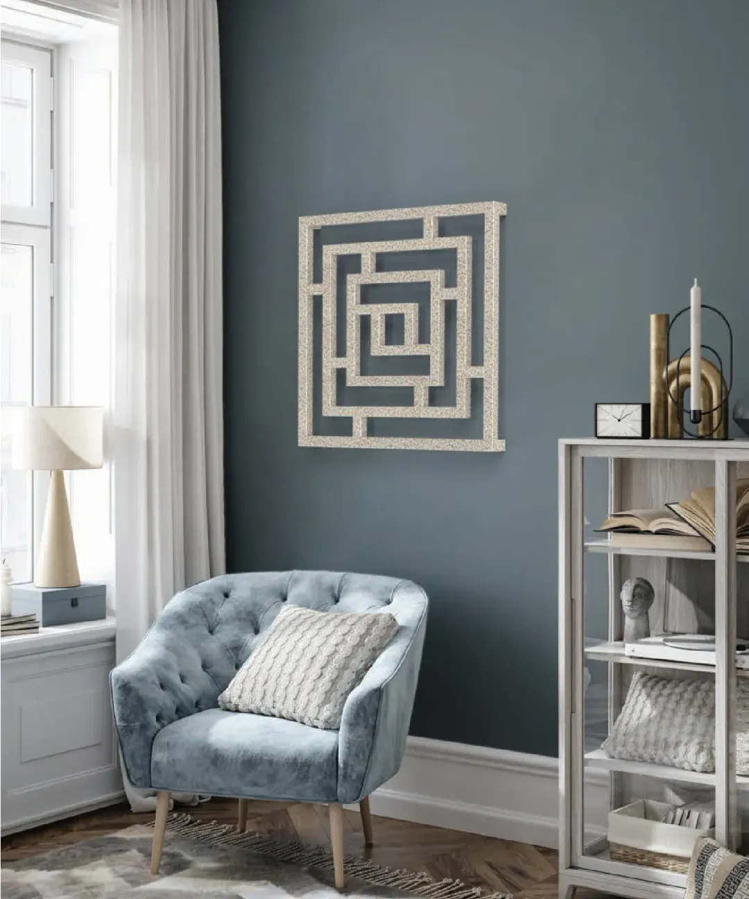 Broc dizajnerski radijator u prostoru pogled 1