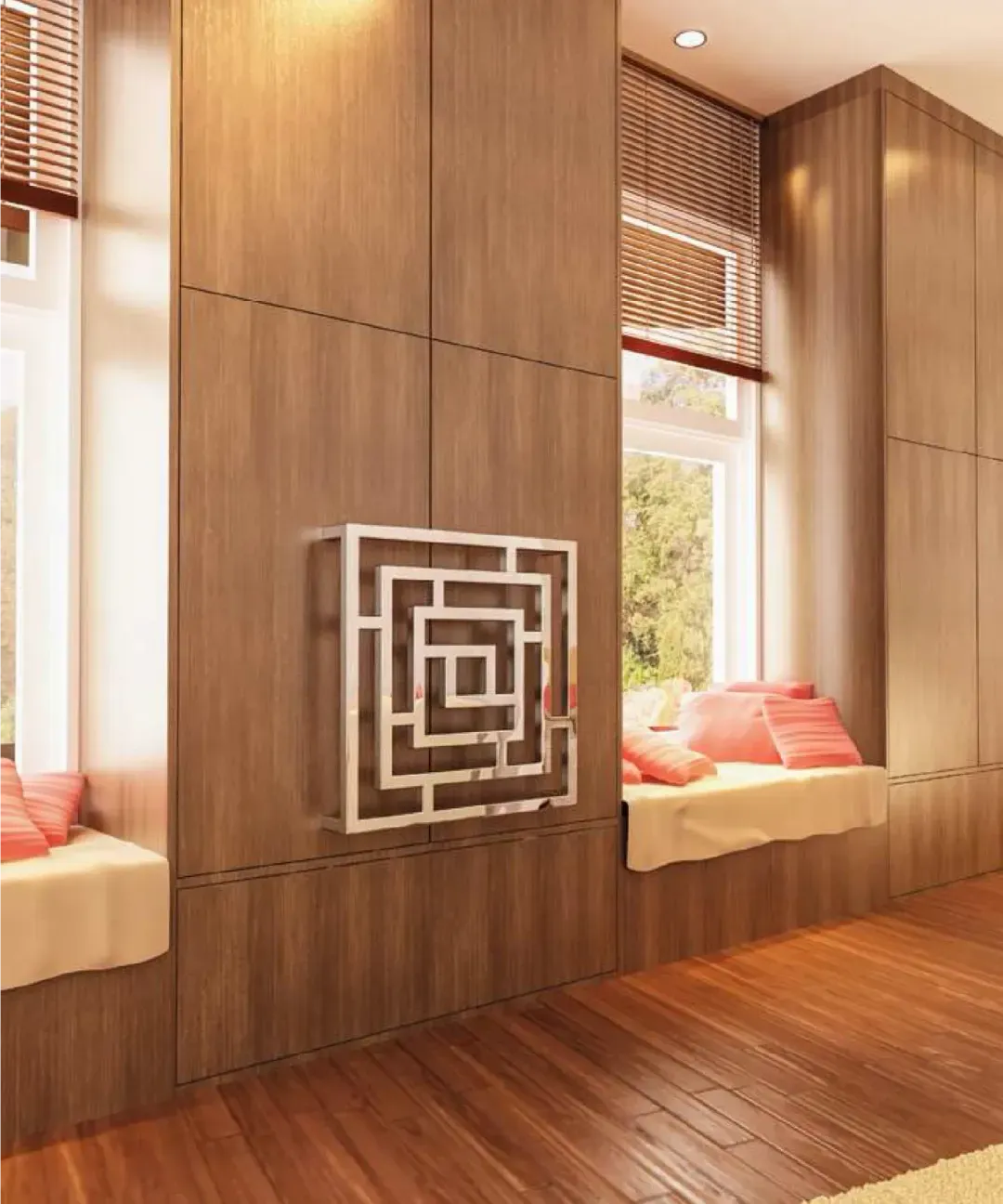 Broc dizajnerski radijator u prostoru pogled 2