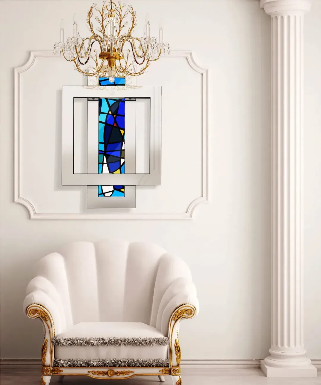 Combi Glass dizajnerski radijator u prostoru pogled 2