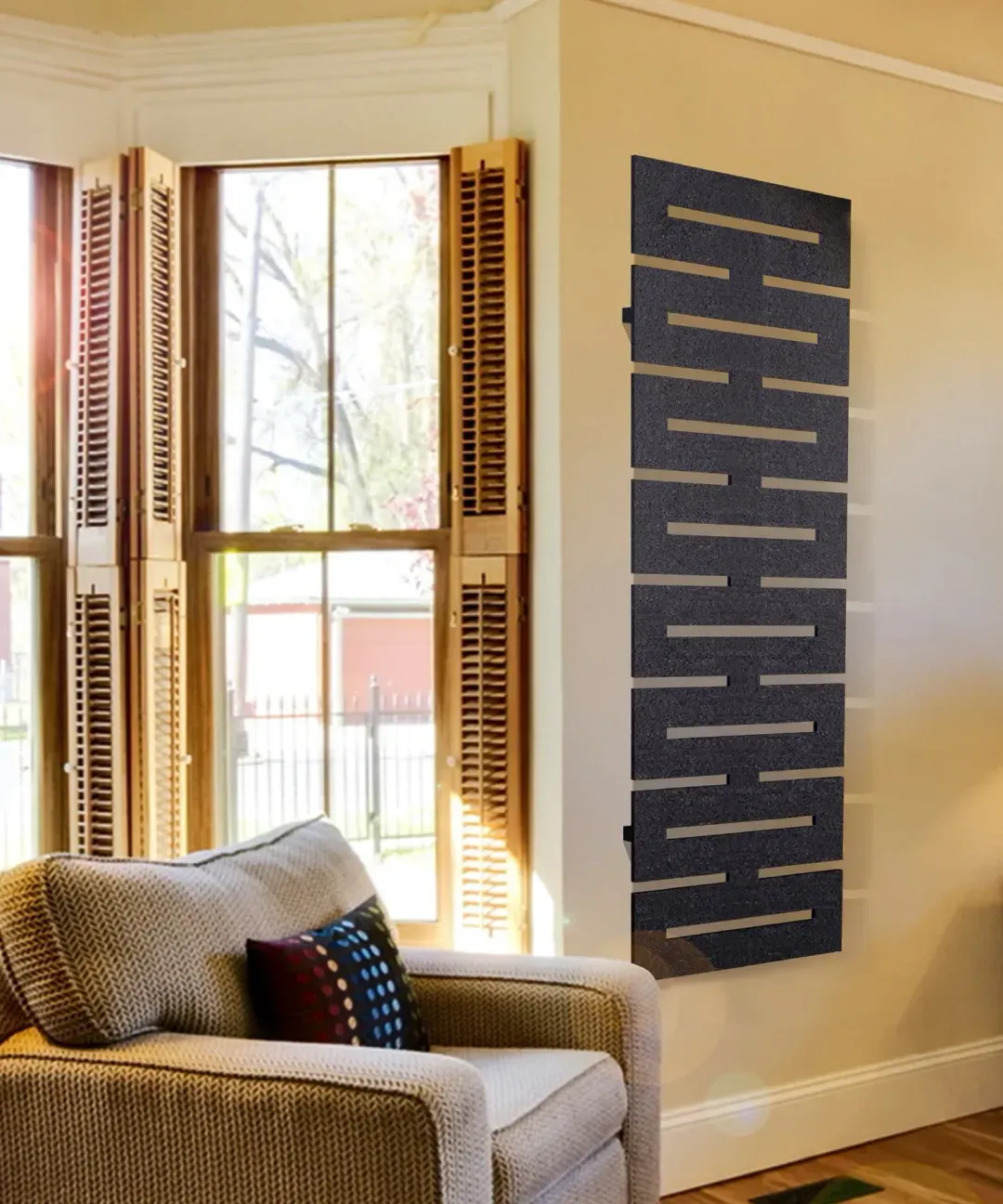 Lya dizajnerski radijator u prostoru pogled 1