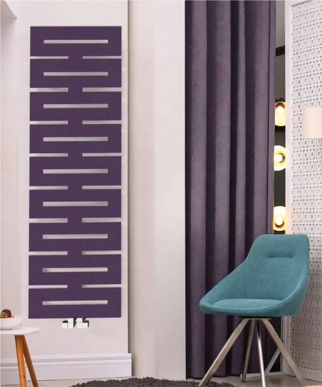 Lya dizajnerski radijator u prostoru pogled 2