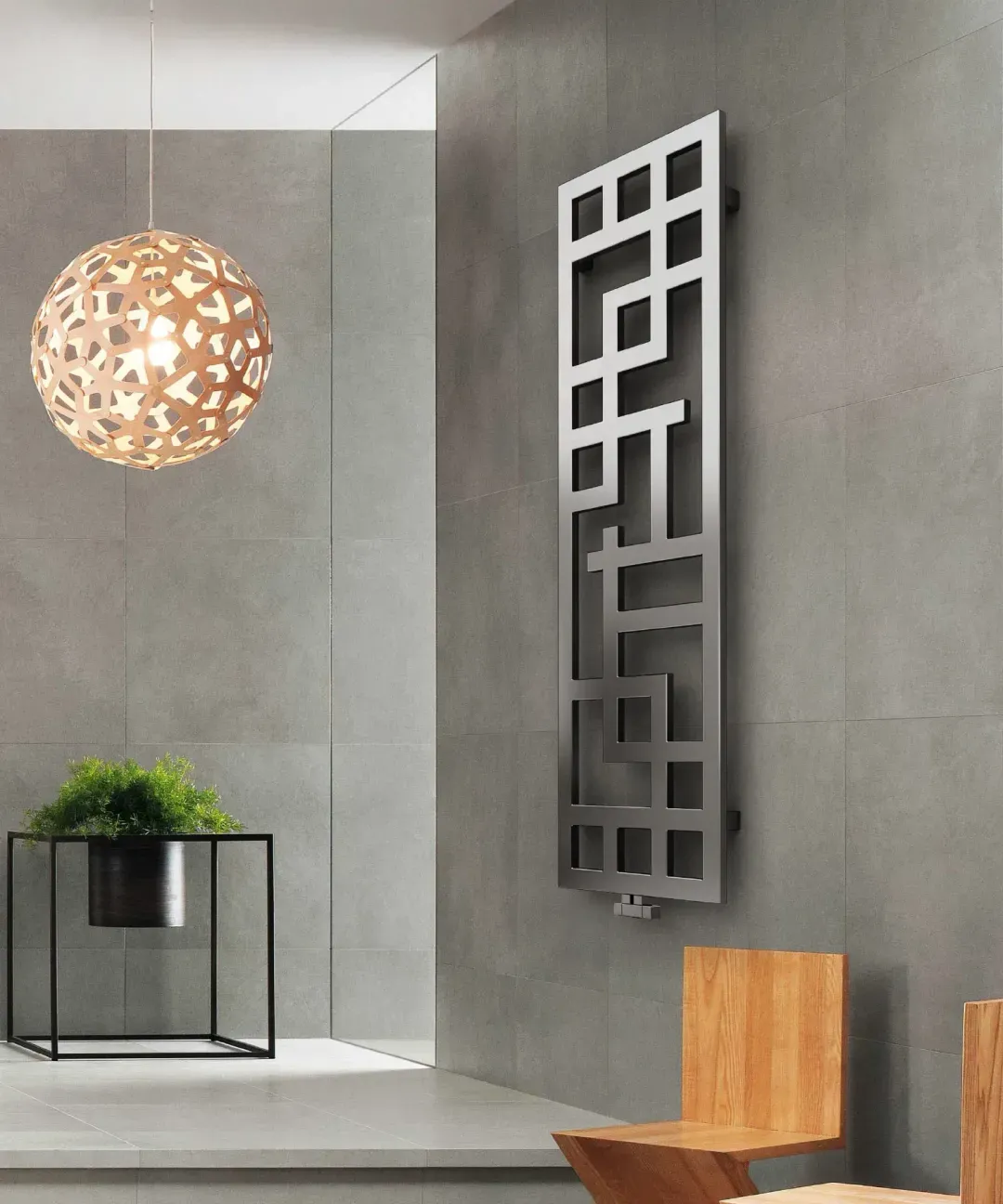 Maze dizajnerski radijator u prostoru pogled 1