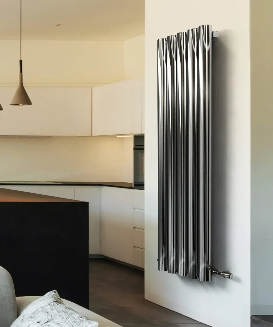 Mega Burlani dizajnerski radijator u prostoru pogled 1