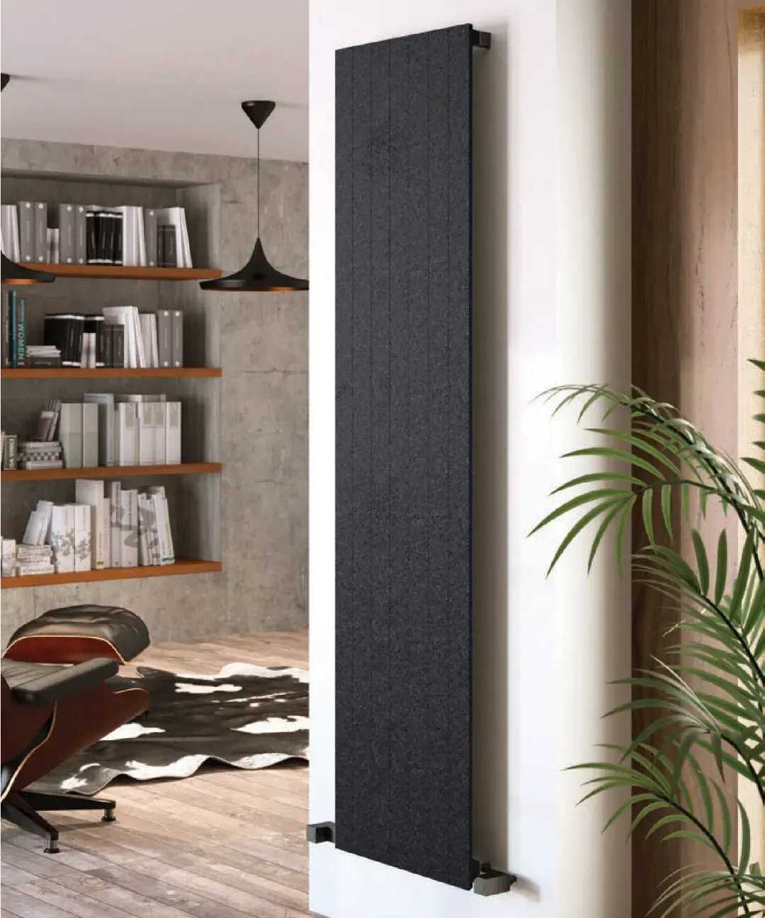 Nova dizajnerski radijator u prostoru pogled 2