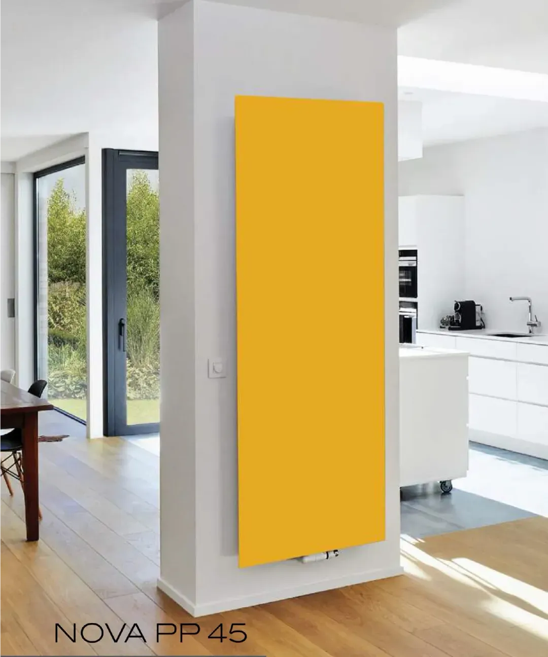 Nova PP45 dizajnerski radijator u prostoru pogled 1