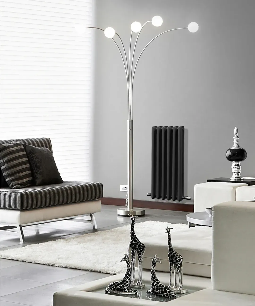 Tosca 15 dizajnerski radijator u prostoru pogled 1