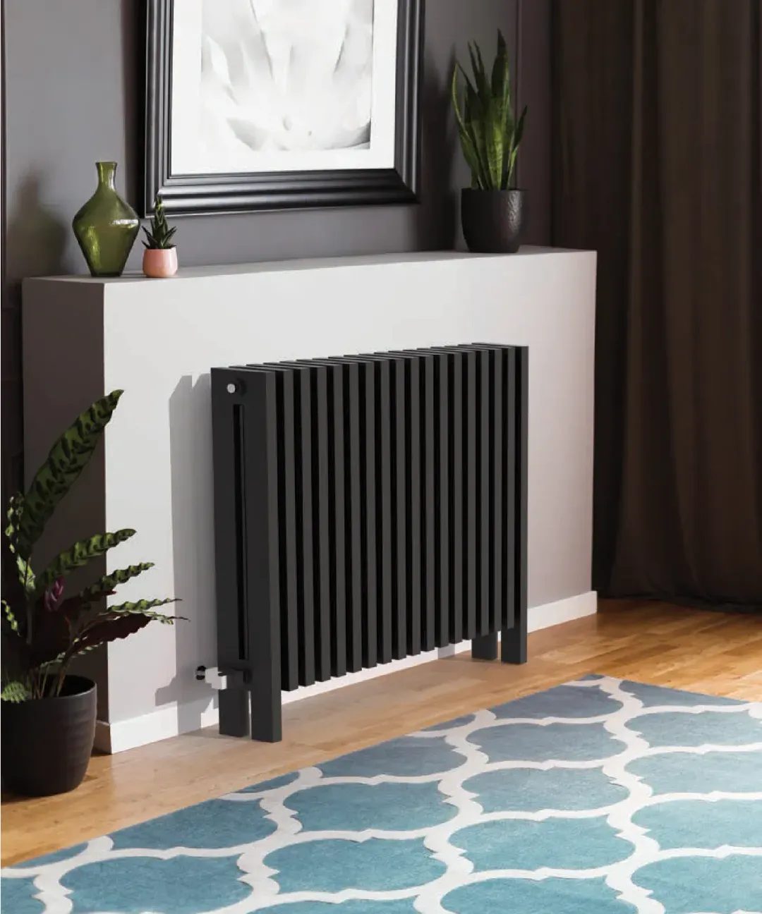 Vesta dizajnerski radijator u prostoru pogled 1
