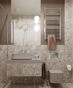 Lava Chrome radijator sušač na zidu u kupatilu pogled 2