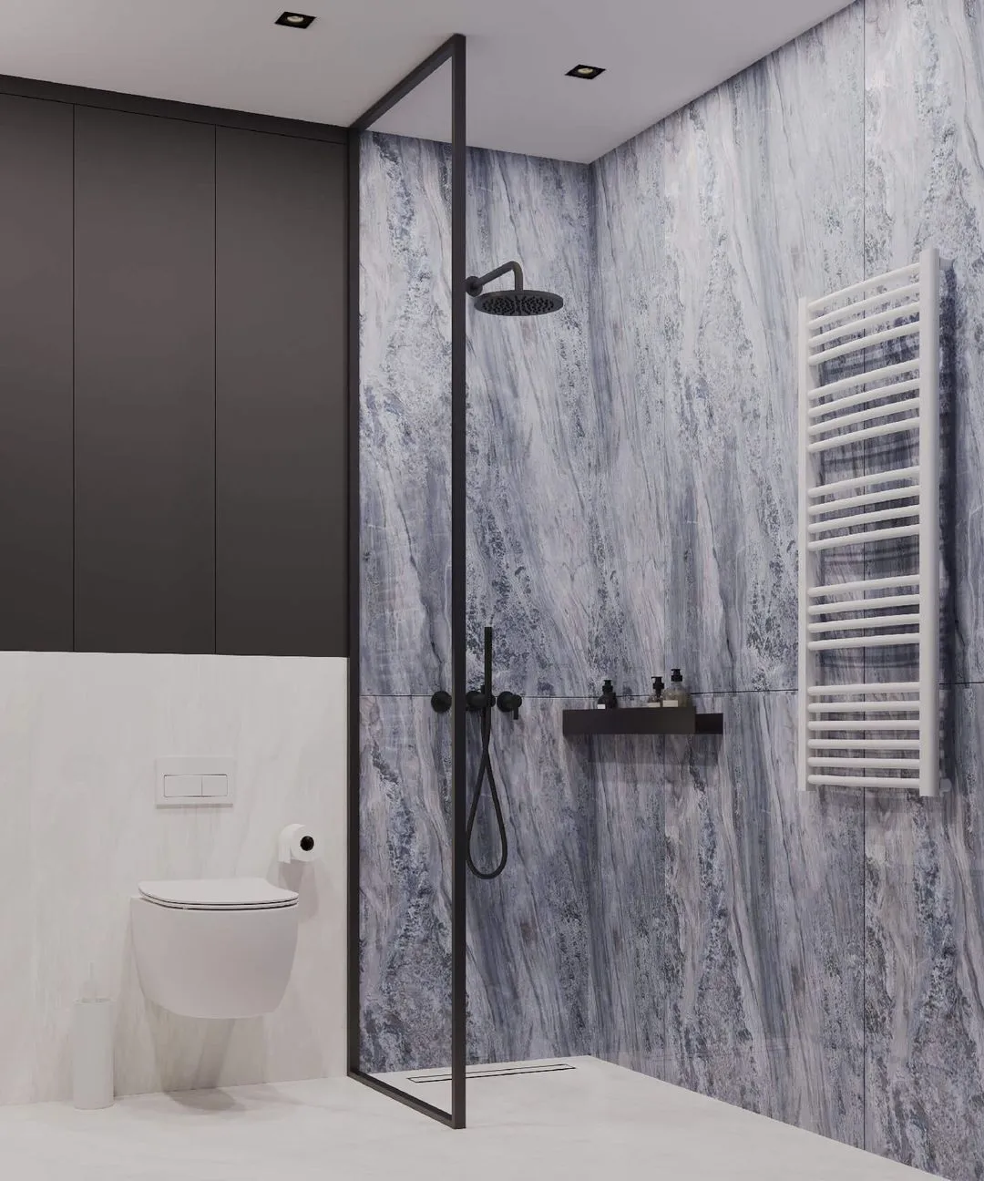 Lava Elegant radijator sušač na zidu u kupatilu pogled 2