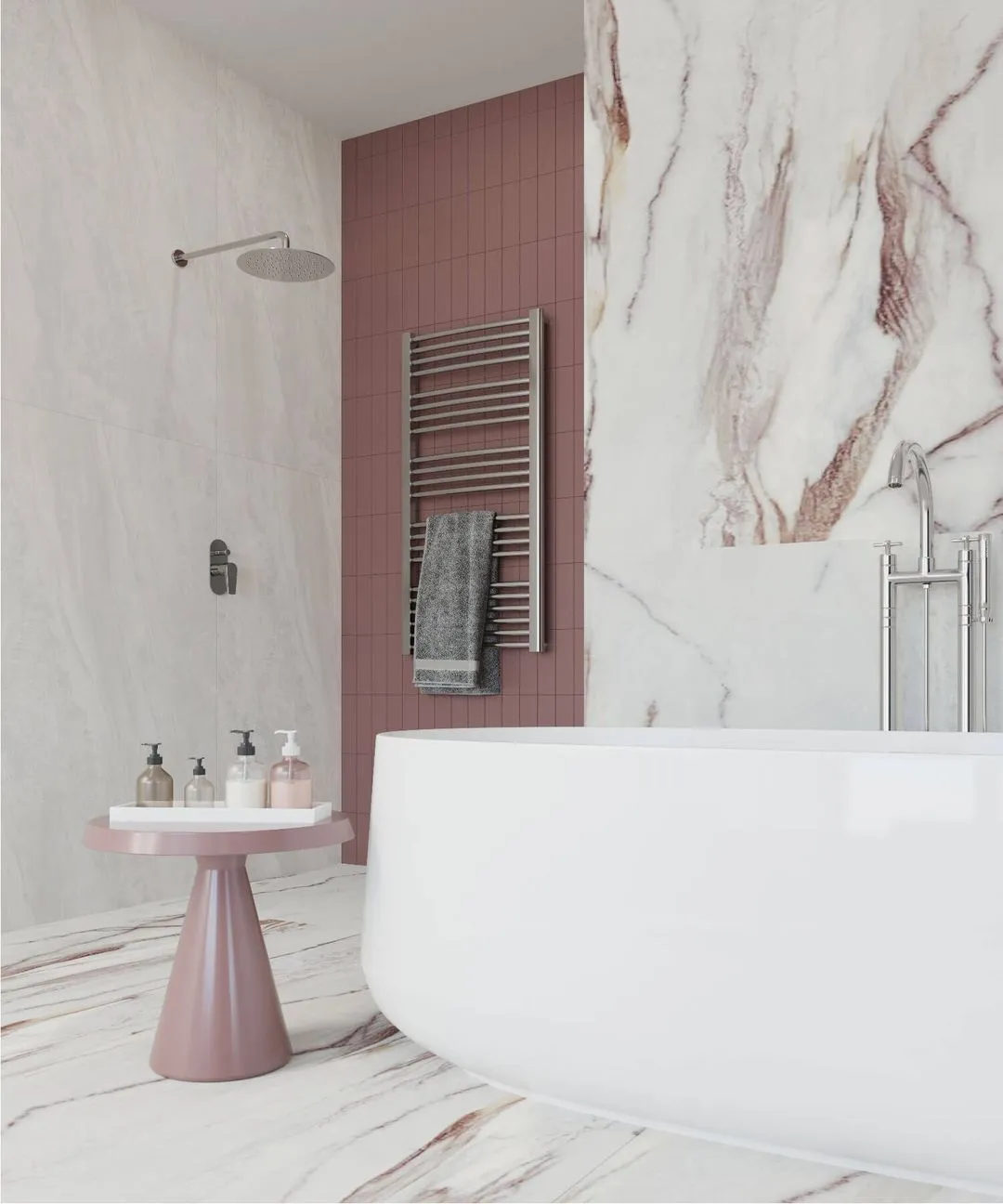 Lava Index radijator sušač na zidu u kupatilu pogled 1