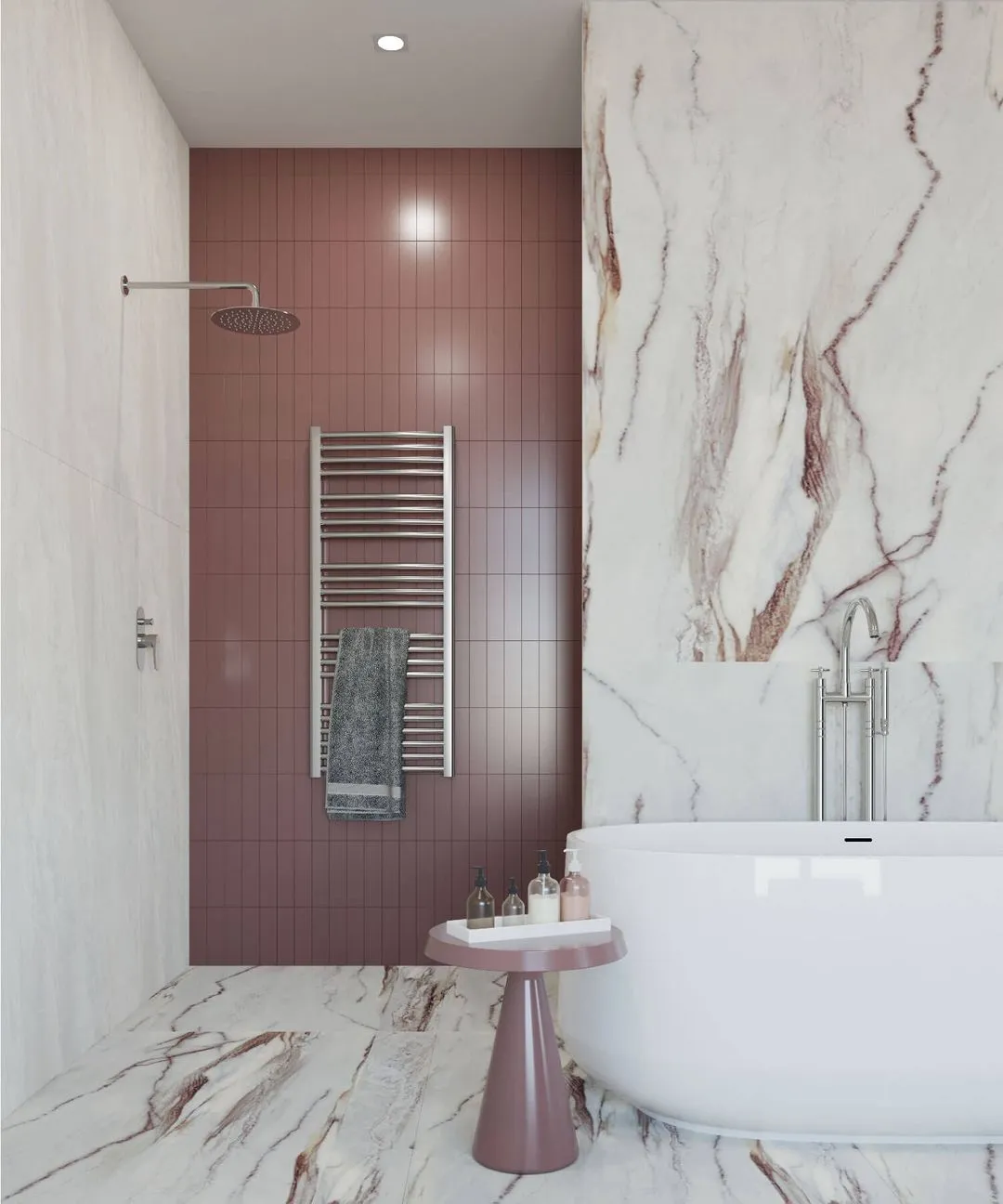 Lava Index radijator sušač na zidu u kupatilu pogled 2